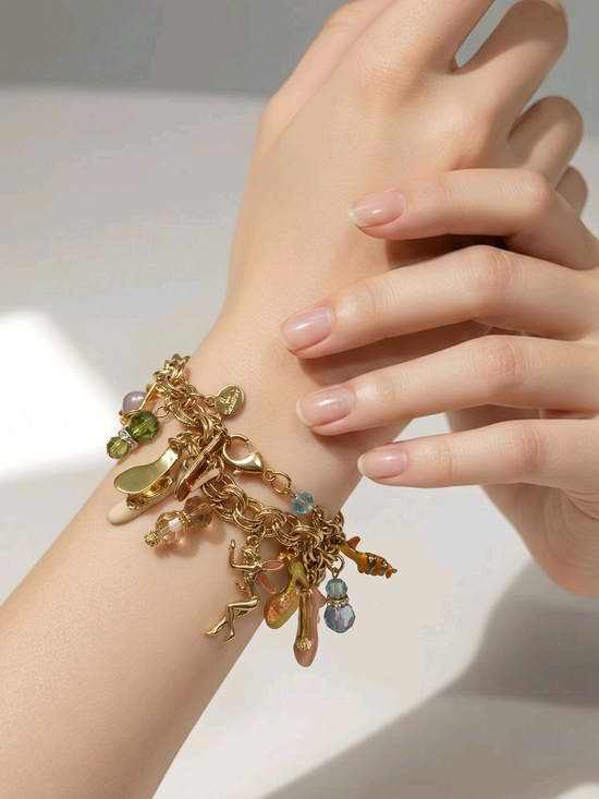 Kirks Folly Jewelry - Kirks Folly Shoes & Fairy Beads with Rhinestones Charm Bracelet